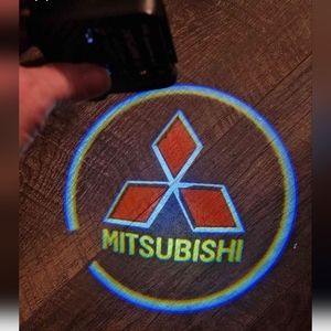 2 Universal wireless Mitsubishi car door projector logo Lights no tools …